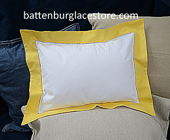 Baby Pillow Sham. White with Aspen Gold color.12"x16" pillow - Click Image to Close